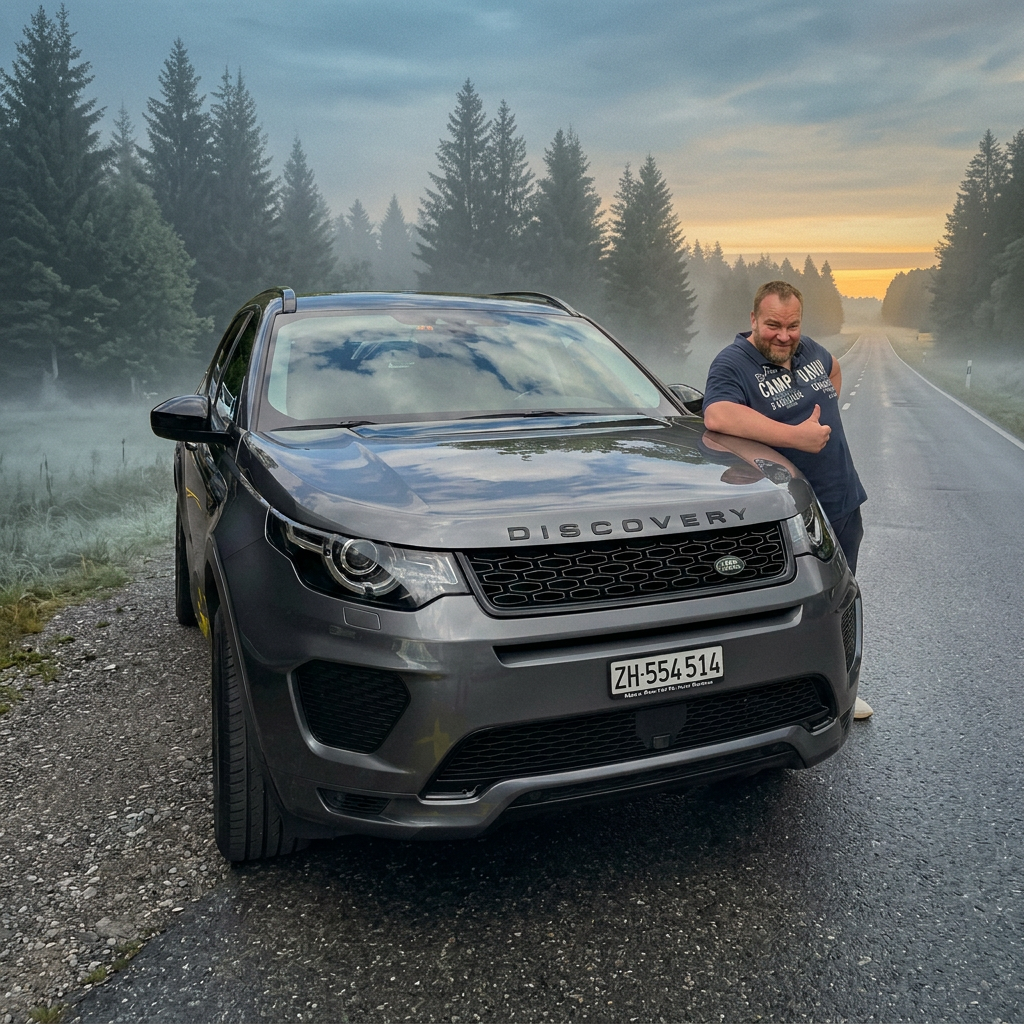 Roman with the 2017 Land Rover Discovery Sport — the carrier of all of it
